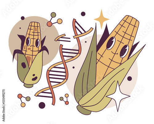 Genetic modificated organism or GMO. Biotechnology, food improvement