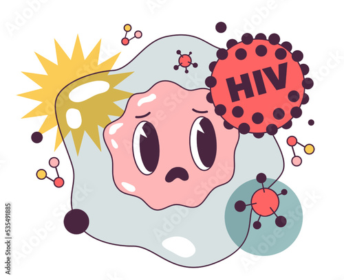 Human immunodeficiency virus. Blood disease, dangerous illness