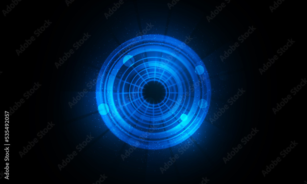 Abstract futuristic background of circle round glowing technology sci fi frame. hud ui Abstract futuristic background of circle round glowing technology sci fi frame. hud ui