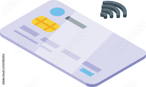 Wireless credit card icon isometric vector. Cash screen. Money receipt