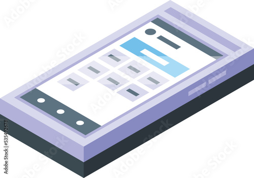 Display screen icon isometric vector. Cash money. Receipt payment