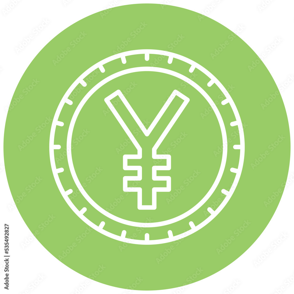 Fototapeta premium Chinese Yuan Icon Style