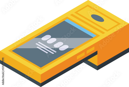 Control payment icon isometric vector. Cash screen. Display retail