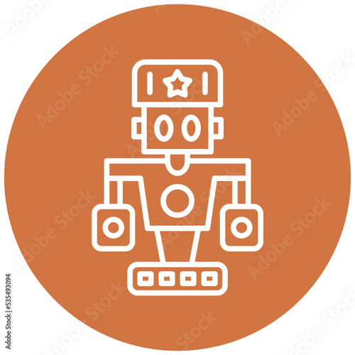 Military Robot Icon Style