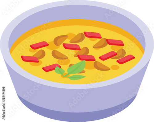 Soy soup icon isometric vector. Nutrition organic. Health diet