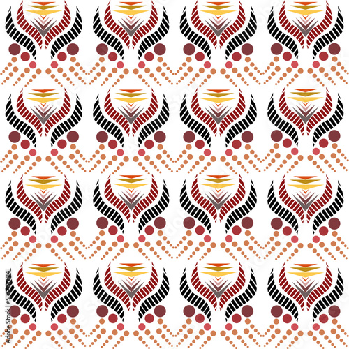 Circle and triangular shapes put together to form a beautiful pattern. fabric pattern and wallpaper