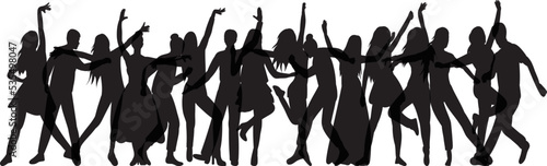people dancing dancers silhouette on white background