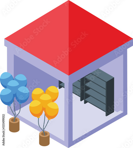 Seller balloon shelter icon isometric vector. Nature circus. Shop park