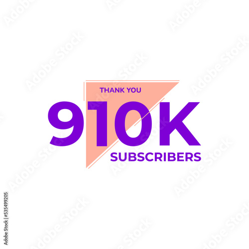 THANK YOU 910K FOLLOWERS CELEBRATION ICON TEMPLATE DESIGN VECTOR GOOD FOR SOCIAL MEDIA, CARD , POSTER