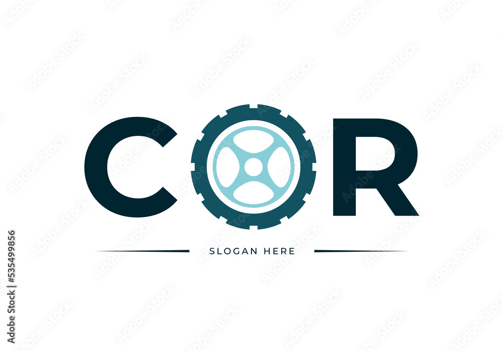 Fototapeta premium Car wheel logo. Vector illustration