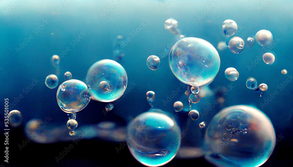 Oxygen Bubbles. Healthy and Fresh Water.