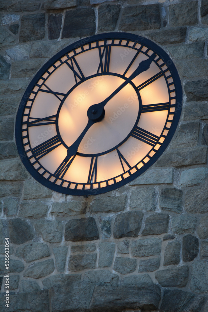clock tower of the civic center. typical bariloche clock clock tower of the civic center. typical bariloche clock