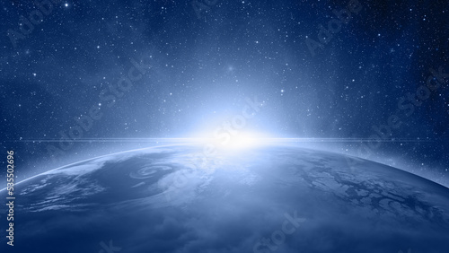 Fototapeta Naklejka Na Ścianę i Meble -  Planet Earth with a spectacular sunset 