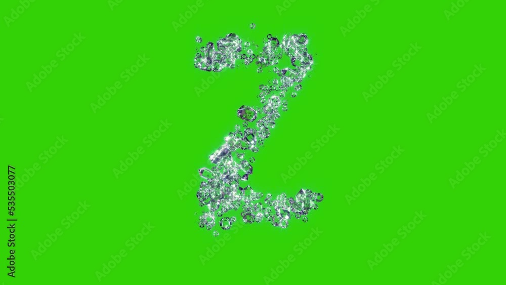 finest brilliants letter Z - gems alphabet on chroma key screen, isolated - loop video finest brilliants letter Z - gems alphabet on chroma key screen, isolated - loop video
