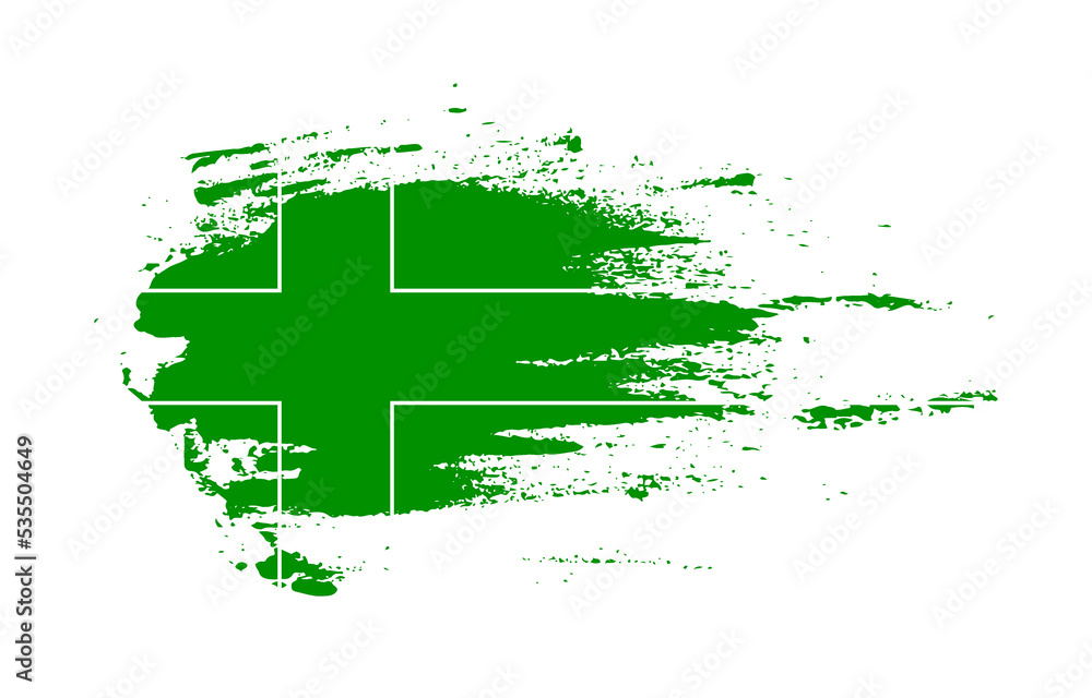Fototapeta premium Grunge brush stroke flag of Ladonia with painted brush splatter effect on solid background