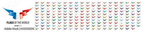 National flags of the countries. Vector illustration on white background