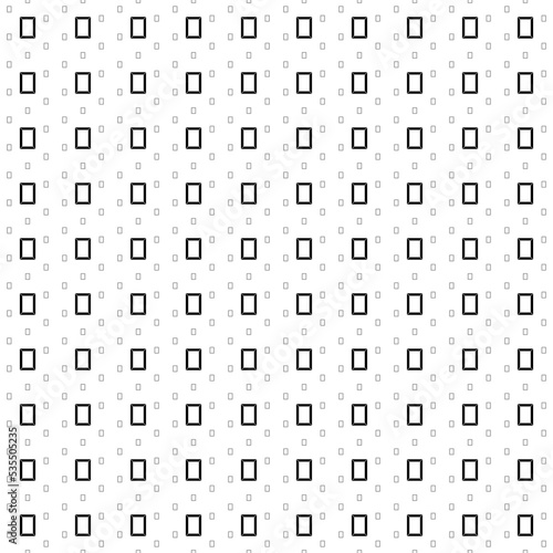 Square seamless background pattern from geometric shapes are different sizes and opacity. The pattern is evenly filled with big black photo frame symbols. Vector illustration on white background