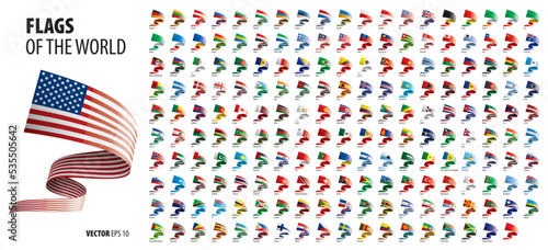 National flags of the countries. Vector illustration on white background