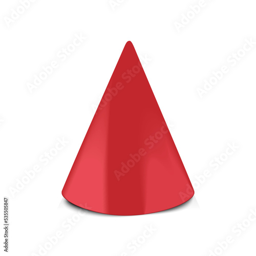 Red party hat  isolated on white background. 3d rendering