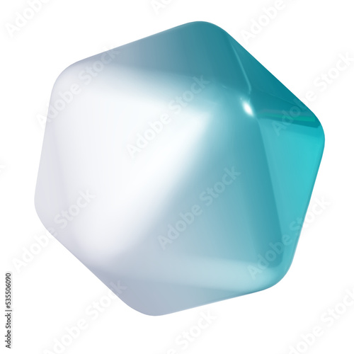 3d ico sphere pearl gem png figure gradient color. Smooth and soft geometric element for beauty product advertisiment.