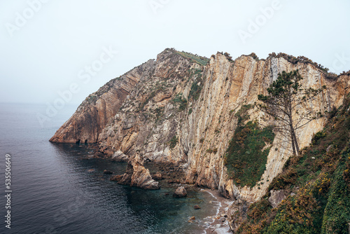 SIlencio Beach cliffs in Asturias in a landscape