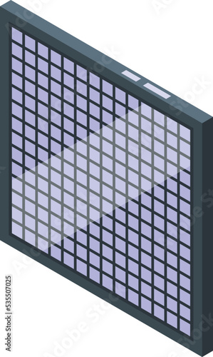 Care air filter icon isometric vector. Clean dust. Health smoke