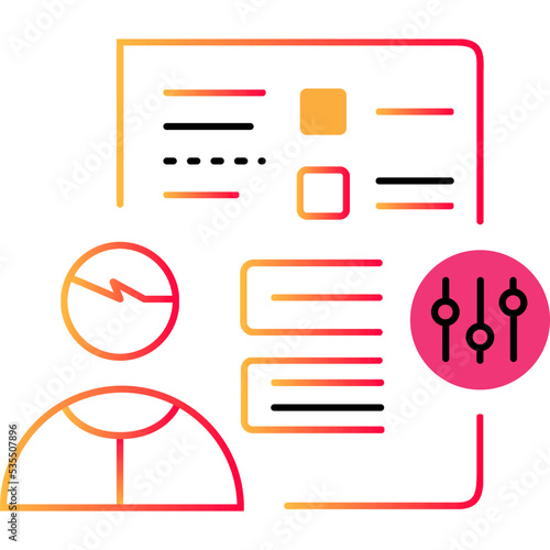 Control icon business project control flat vector