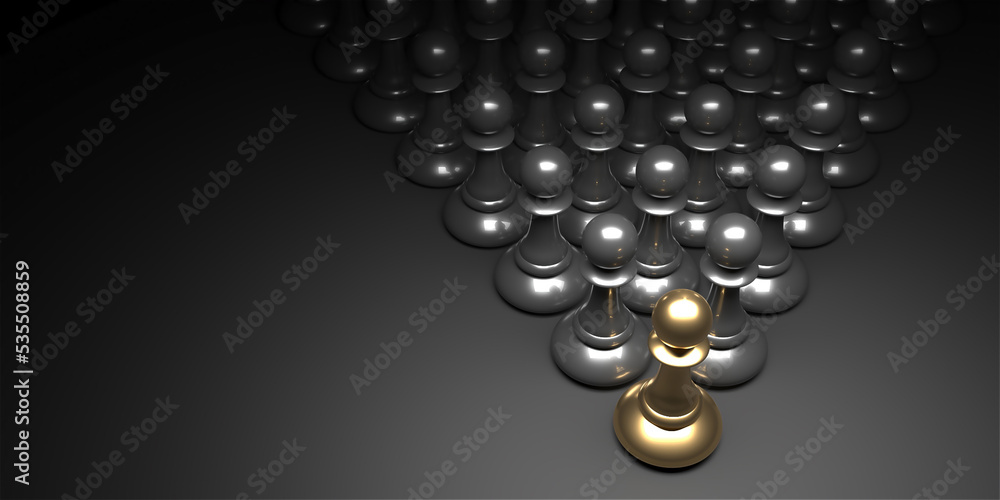 Chess pawn piece outstanding. Leadership concept Chess pawn piece outstanding. Leadership concept