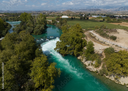 Manavgat Waterfall Drone Photo  Manavgat Antalya  Turkey