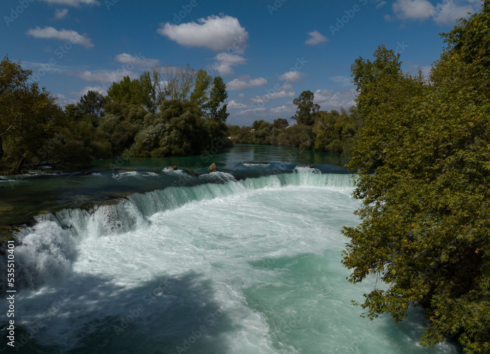 Fototapeta premium Manavgat Waterfall Drone Photo, Manavgat Antalya, Turkey