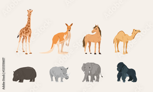 Mammals vector illustration in flat style
