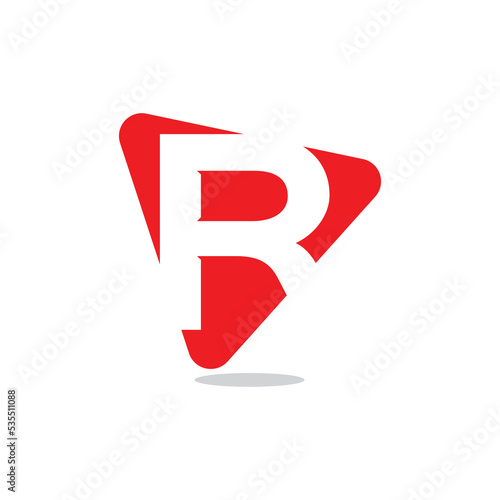 Free Download Letter R logo design with icon play. Abstract typography R icon - GFXLoad