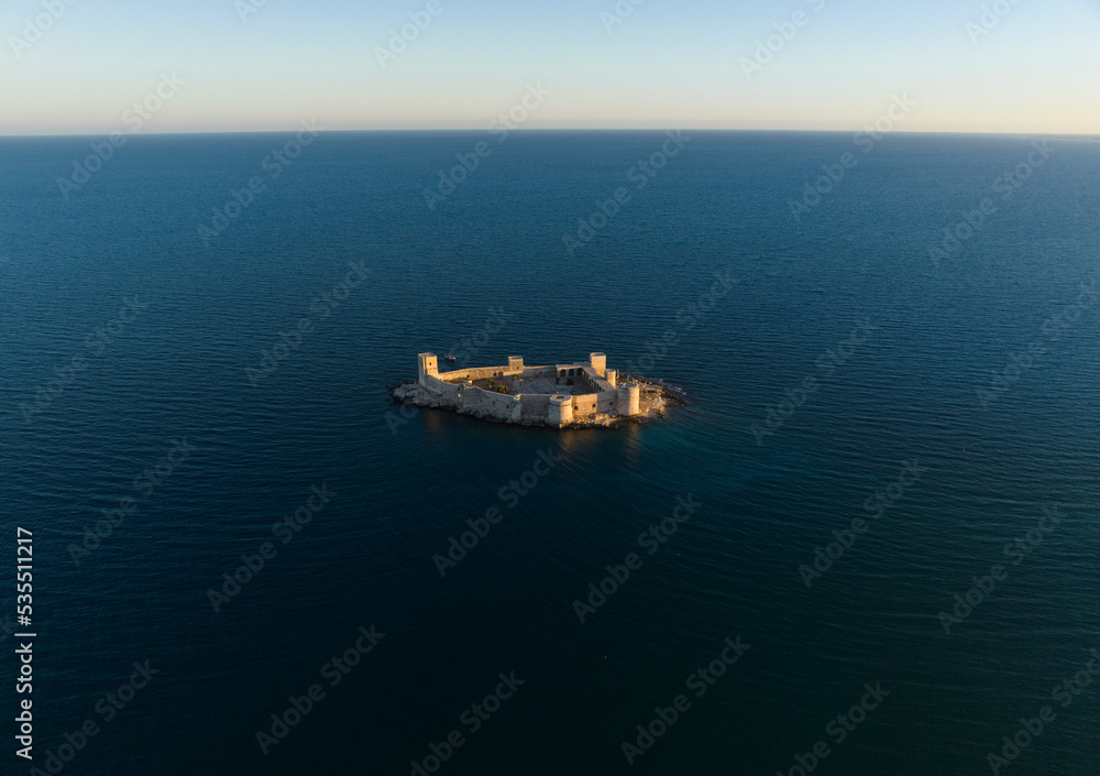 Maidens Castle (Kiz Kalesi) Drone Photo, Erdemli Mersin, Turkey Maidens Castle (Kiz Kalesi) Drone Photo, Erdemli Mersin, Turkey