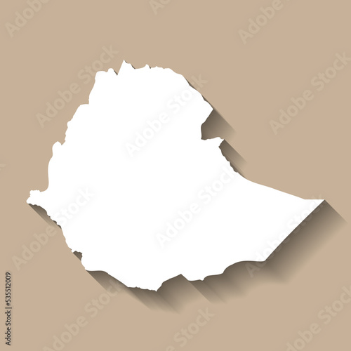 Ethiopia vector country map silhouette