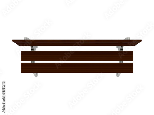 Park bench. 3D rendering illustration. Top view.