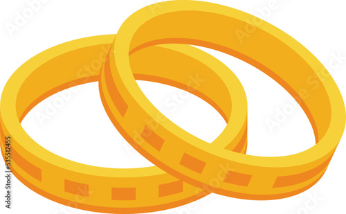Wedding rings icon isometric vector. Planner event. Service bridal