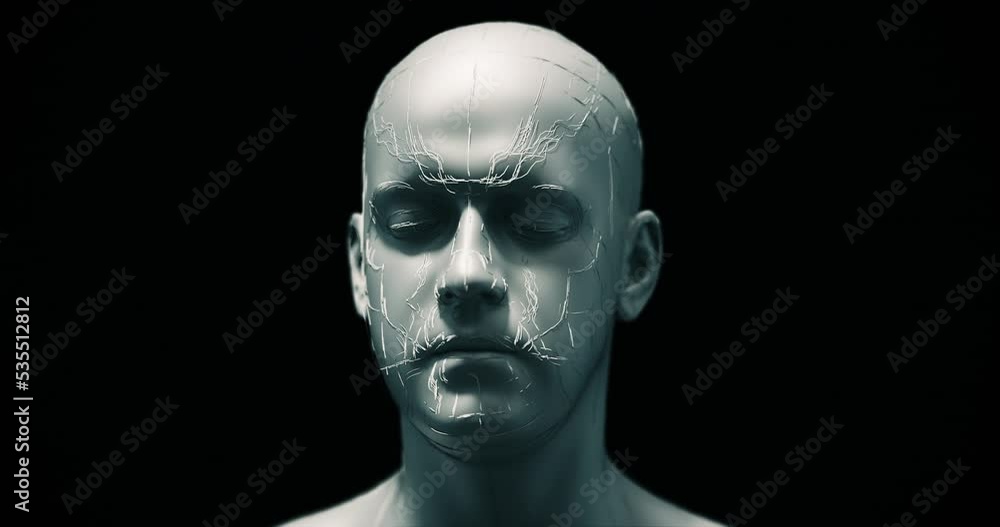 Humanoid powered by artificial intelligence technology. Processing cloud data. Futuristic technology related 3d animation. Humanoid powered by artificial intelligence technology. Processing cloud data. Futuristic technology related 3d animation.