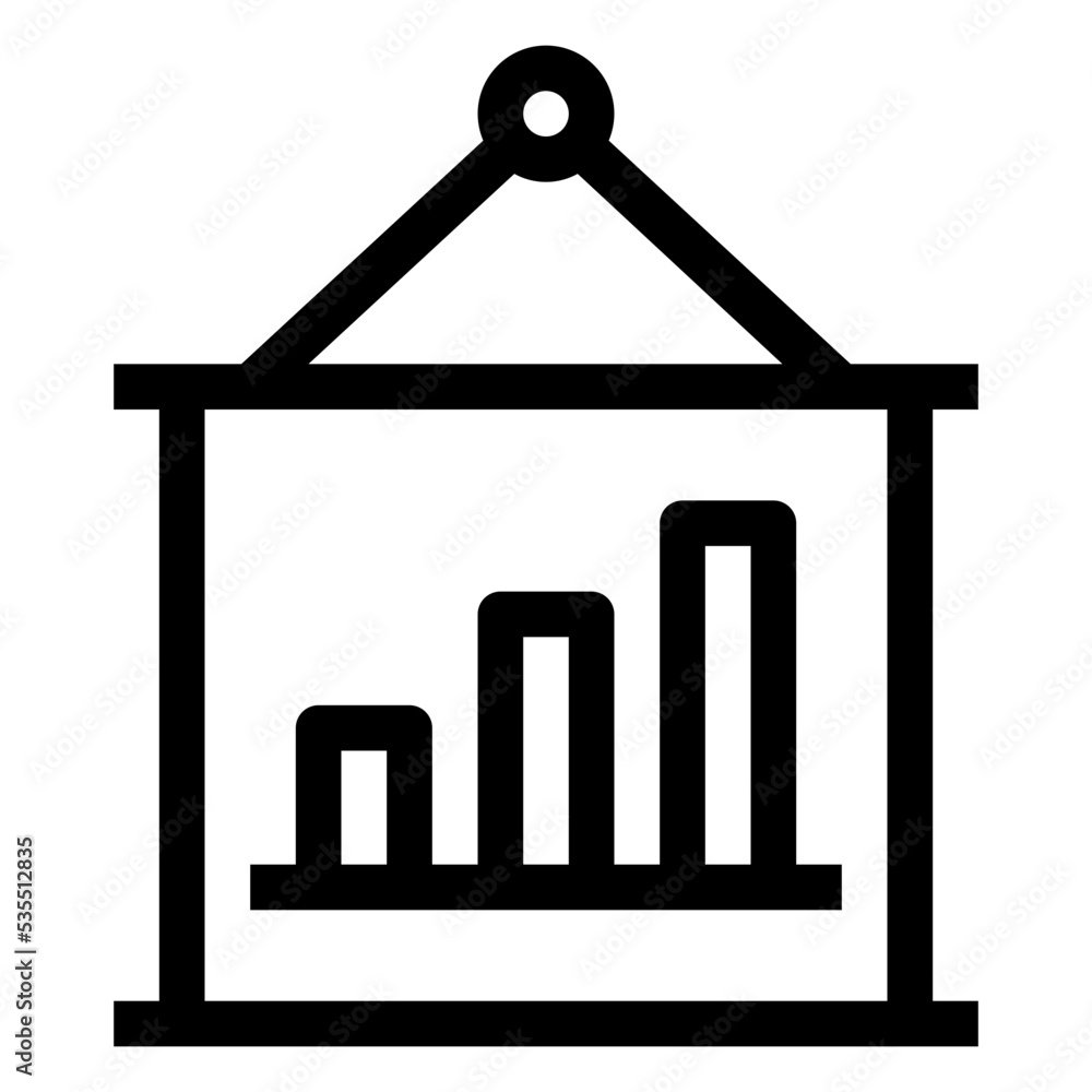 Icon Graph Presentation With Style Outline Icon Graph Presentation With Style Outline