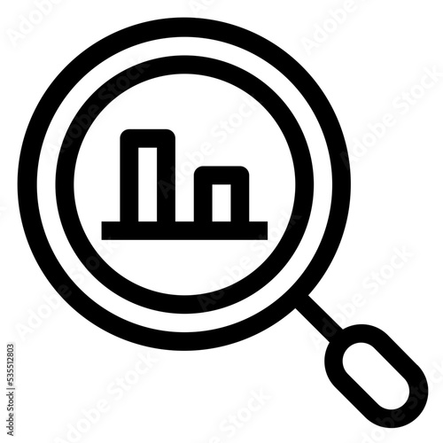 Icon Report Analyzing With Style Outline