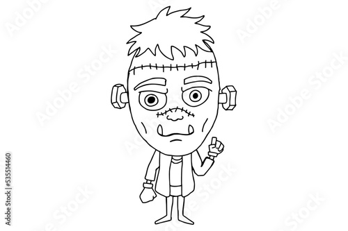 Halloween Cartoon Character - Frankenstein Vector