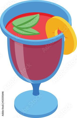 Wallpaper Mural Caribbean cocktail icon isometric vector. Cuisine food. Plate dish Torontodigital.ca