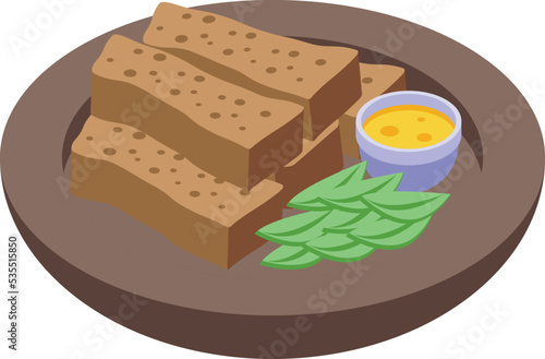 Gourmet cooking icon isometric vector. Cuisine food. Dish meal