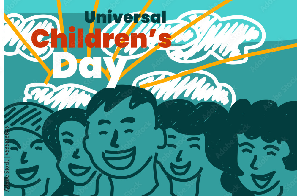 Illustration vector graphic of universal children's day. Good for poster or banner.
