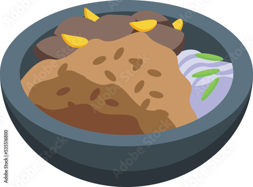 Rice food icon isometric vector. Dish cuisine. Delicious cooking