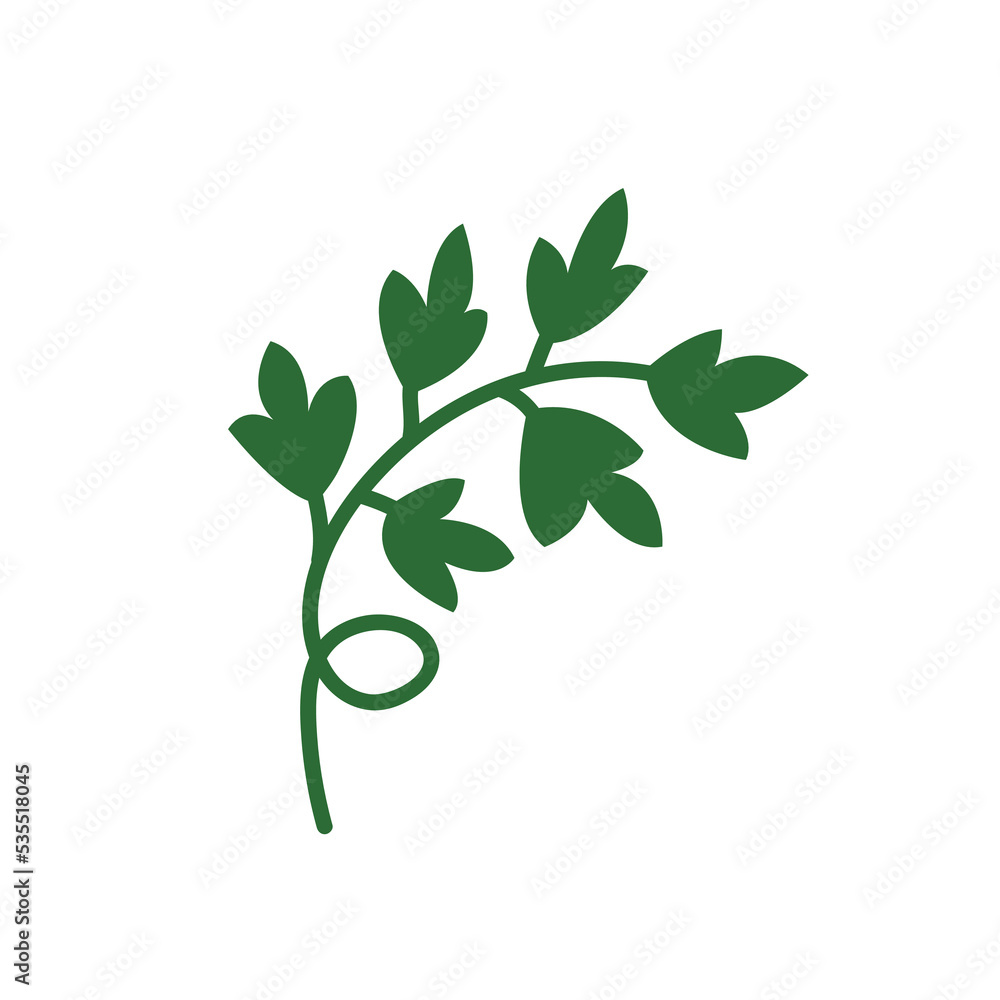 Vector branch with leaves illustration