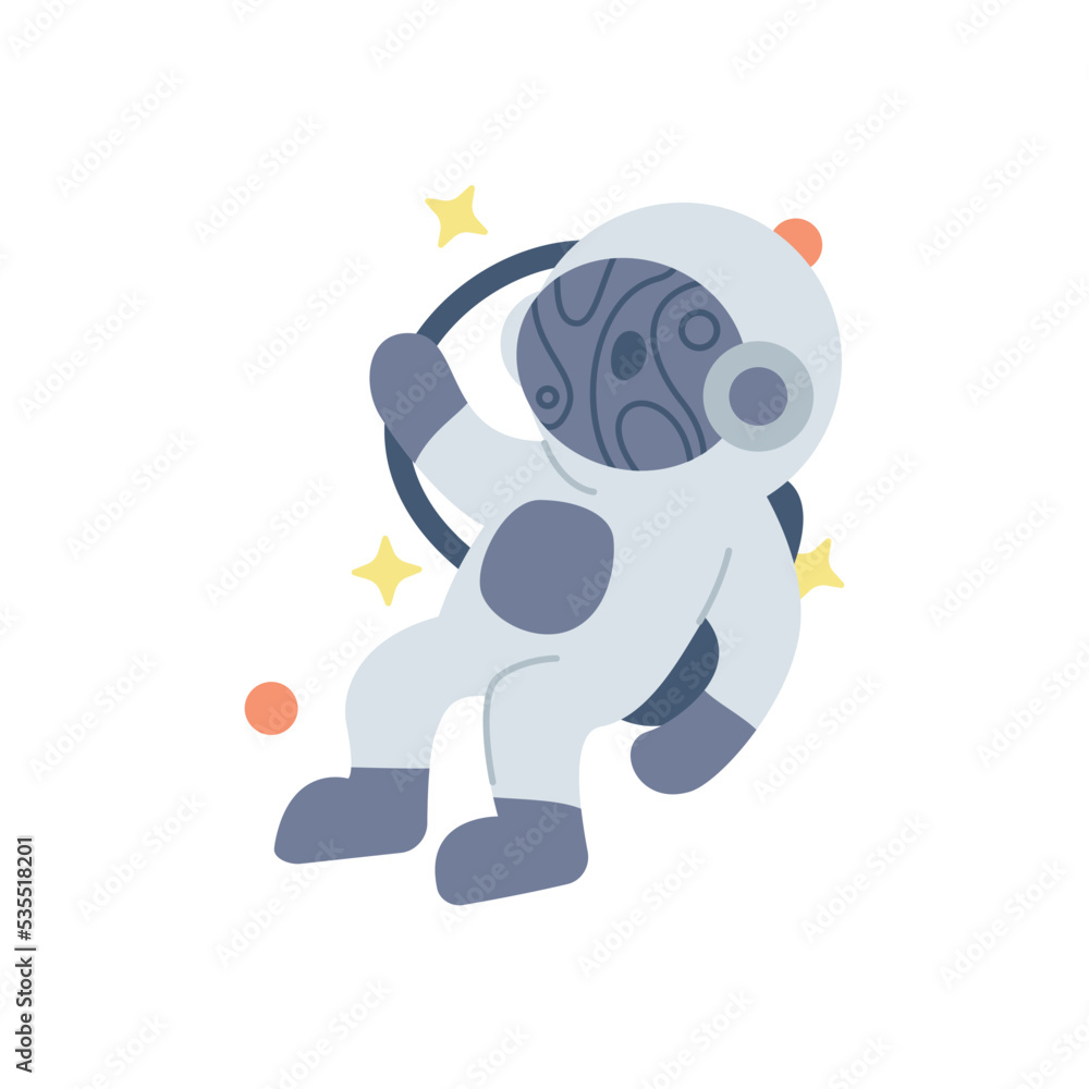 Fototapeta premium Astronaut vector illustration isolated on white background