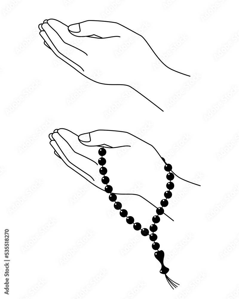 Stockillustratie Hands Folded In Prayer Prayer To God Islamic Dua