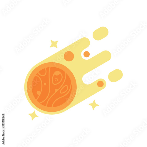 Comet vector illustration isolated on white background