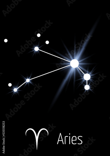 Wallpaper Mural Aries constellation in black space. Zodiac horoscope sign Torontodigital.ca