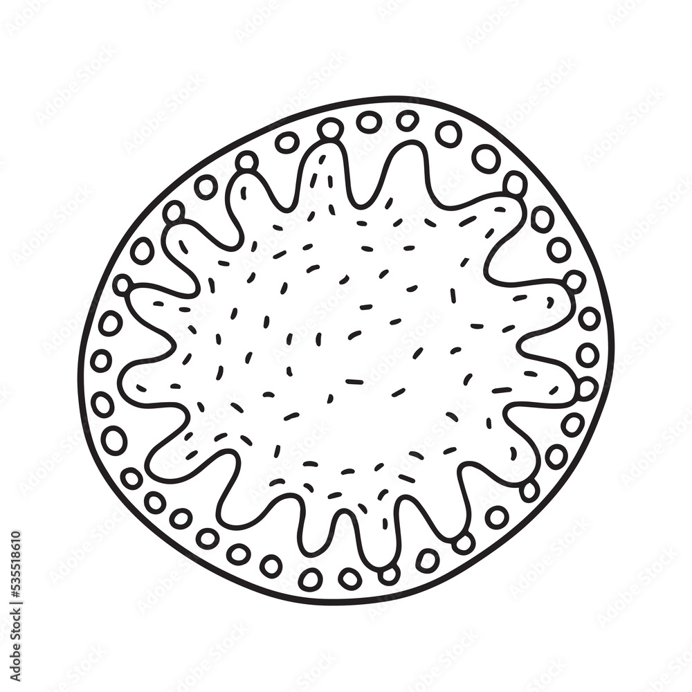 Doodle pumpkin pie top view vector illustration Doodle pumpkin pie top view vector illustration